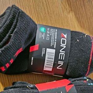 Zone In Boys Quarter Socks 6 Pack Size 4-8 Black Cushioned Athletic Crew NWT